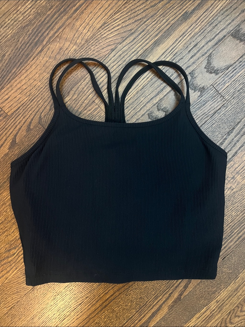 Born Primitive Black Ribbed Strappy Crop Tank Top